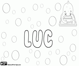 Luc, French name coloring page