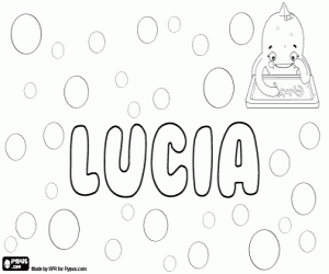 Lucia, name in many languages coloring page
