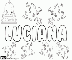 Luciana, name in various languages coloring page