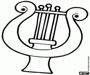 Lyre coloring page