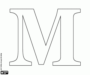 M, the Roman symbol for 1000 coloring page