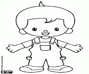 Mac, a child, friend of Chloe coloring page