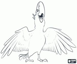 The macaw Blu of the film Rio coloring page