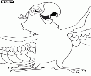 The macaw Blu, protagonist coloring page