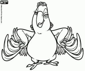 The macaw Mimi from Rio 2 coloring page