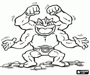 Machamp, Martial arts Pokemon coloring page