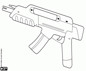 Machine gun with ammunition coloring page