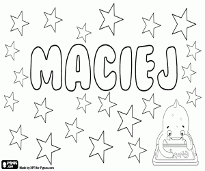 Maciej, Polish name for boy coloring page