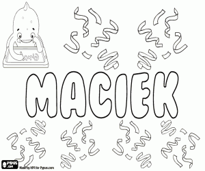 Maciek, Polish male name coloring page