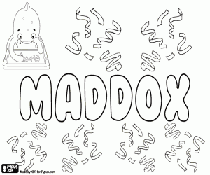 Maddox, English name for boy coloring page