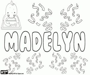 Madelyn, english name coloring page