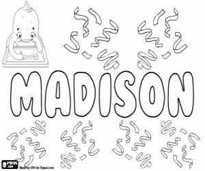 Madison, unisex name coloring page