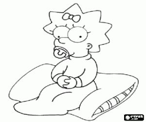 Maggie, the Simpsons baby coloring page