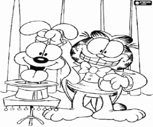 The magic of Garfiled and Oddie coloring page