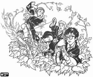 Magic of Harry Potter and friends coloring page