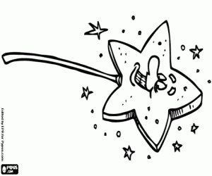 A magic wand coloring page