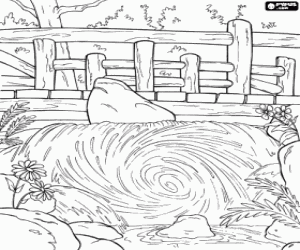 The magical portal of the Smurfs coloring page
