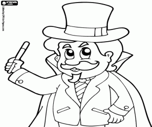 The magician in action coloring page