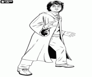 The magician apprentice Harry Potter coloring page