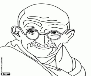 Mahatma Gandhi, the peaceful struggle coloring page