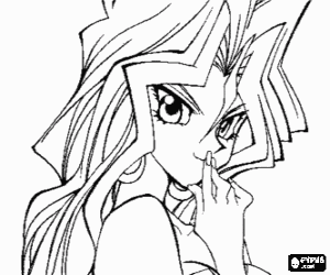 Mai Kujaku, character of Yu-Gi-Oh coloring page