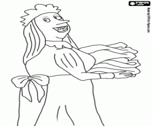 The maid of the palace coloring page