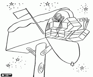 Mailbox with Christmas gifts coloring page