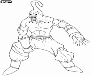 Majin Boo from Dragon Ball Z coloring page