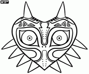 Majora's mask, Zelda coloring page