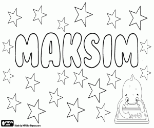 Maksim, variant of Maksym coloring page