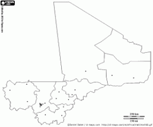 Mali map coloring page