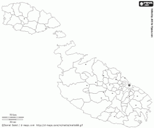 Malta map coloring page