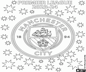 Man City, four-time champions 2023-2024 coloring page