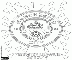 Man City, Premier League 2017-2018 coloring page