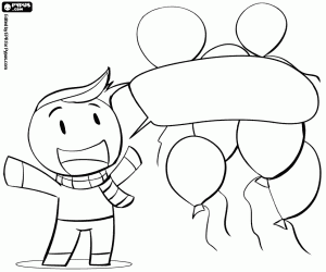 Man at New Year, customizable coloring page