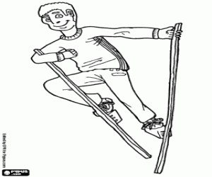 A man on stilts coloring page