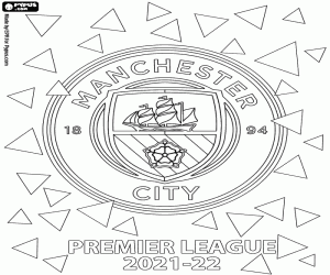 Manchester City, champion 2021-2022 coloring page