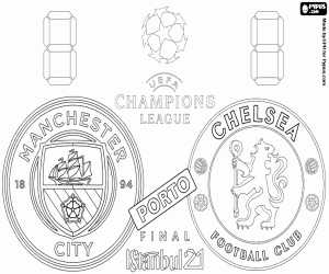Manchester City-Chelsea, 2021 final coloring page