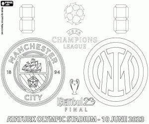 Manchester City vs Inter Milan,final coloring page