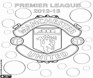 Manchester United, champion 2012-13 coloring page