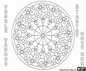 Mandala of candles in Czech coloring page