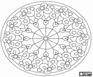 Mandala with Christmas candles coloring page