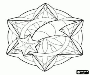 Mandala with the Christmas star coloring page