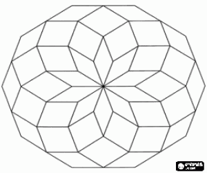 Mandala of decagon with a star coloring page