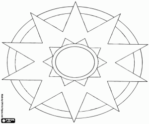 Mandala with dominant star coloring page
