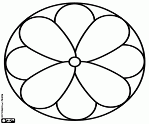 Mandala of flower with eight petals coloring page