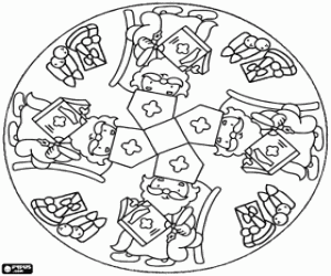 A mandala with Saint Nicholas coloring page