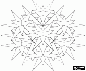 Mandala in three dimensions coloring page
