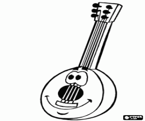 Mandolin, string instrument coloring page