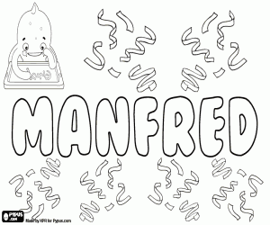 Manfred, male name coloring page